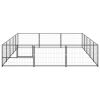 Dog Kennel Black 161.5 ft² Steel