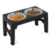 Dog Raised Bowls with 6 Adjustable Heights Stainless Steel Elevated Dog Bowls Foldable Double Bowl Dog Feeder for Small Medium Large Size Dog