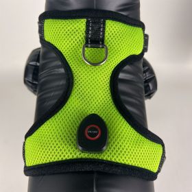 LED Luminous Pet Harness USB Charging (Option: Green-M)