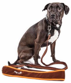 Pet Life 'Free-Fetcher' Hands Free Over-The-Shoulder Shock Absorbent Dog Leash (Color: Brown)