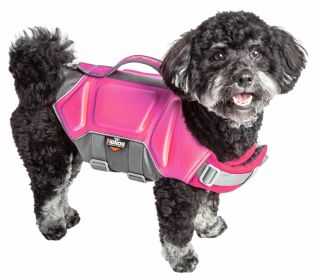 Dog Helios 'Tidal Guard' Multi-Point Strategically-Stitched Reflective Pet Dog Life Jacket Vest (Color: pink)