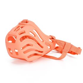 Pet Comfortable Dog Silicone Mouth Cover Mask (Option: Coral Orange-No7)